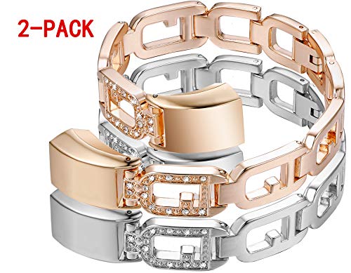 KingBaas Metal Bands Compatible with Fitbit Alta Band, Classy Watch Replacement Accessory Band Compatible Fitbit Alta HR/Fitbit Alta Bracelet Band Silver