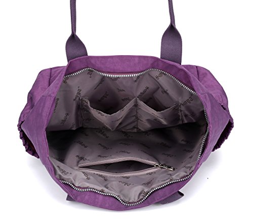 Nylon-Water-Resistant-Multi-Pockets-Large-Lightweight-Tote-Bag-Shoulder-Bag-Waterproof-Handbags