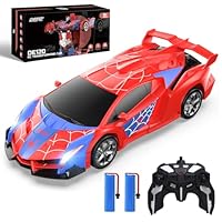 DEERC Spider RC Car Transform Robot, 2.4GHz Remote Control Spider Cars for Kids, 1:18 Scale Toy Car W/One-Key Transformation, 360° Rotation, Auto Mode, Rechargeable Battery, Robot for Man Boys