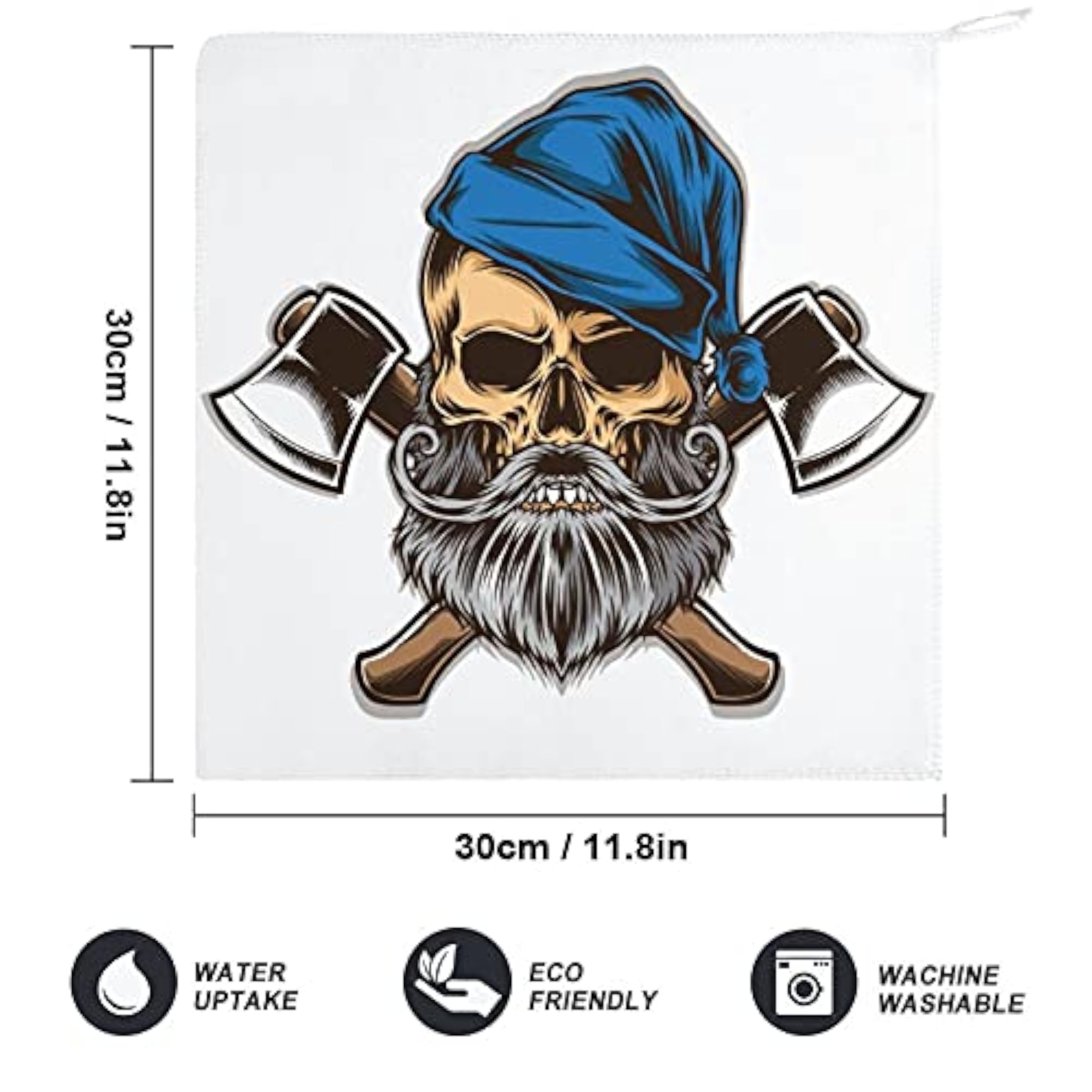 Microfiber Skull Beard Axe Fingertip Towels Set