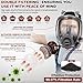 Full Face Respirator Gas Mask - Large Reusable Respirator Mask with 20Pcs Filter Cottons, Dust Mask Against Chemicals Organic Vapor Formaldehyde for Painting Spray Resin Paint Welding Sawing Industry