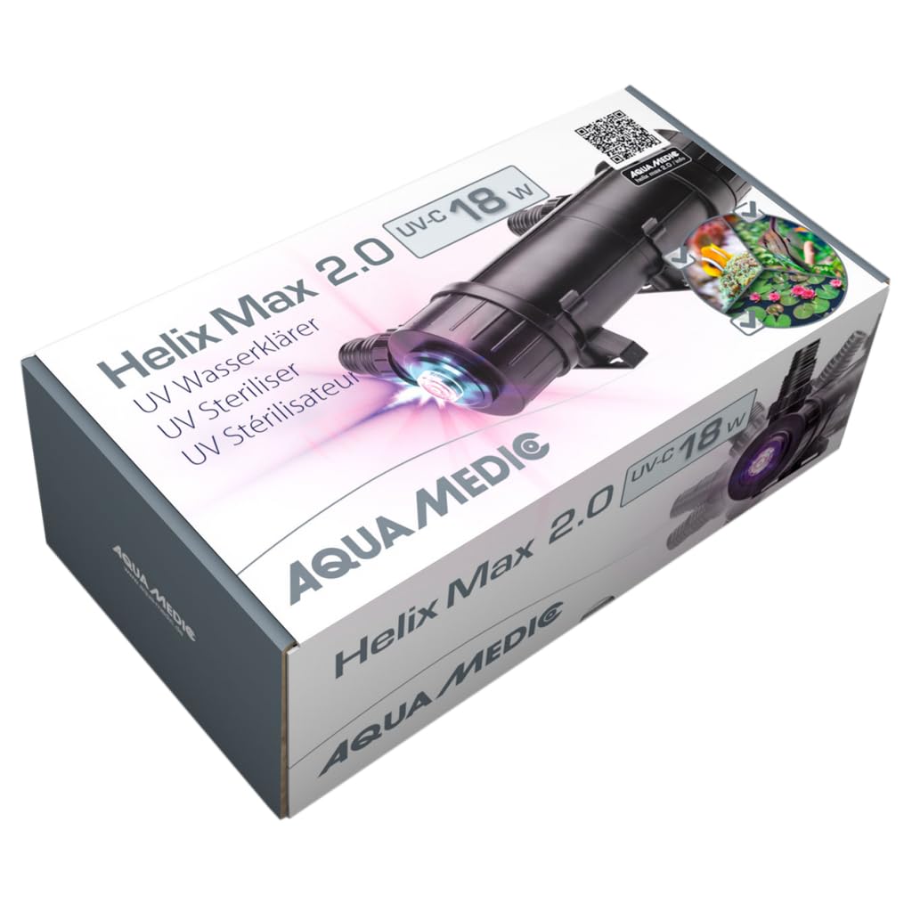 Aqua Medic Helix Max 2.0, UV-C Wasserklärer 18 Watt für Meer- und Süßwasseraquarien, 2.38 kg