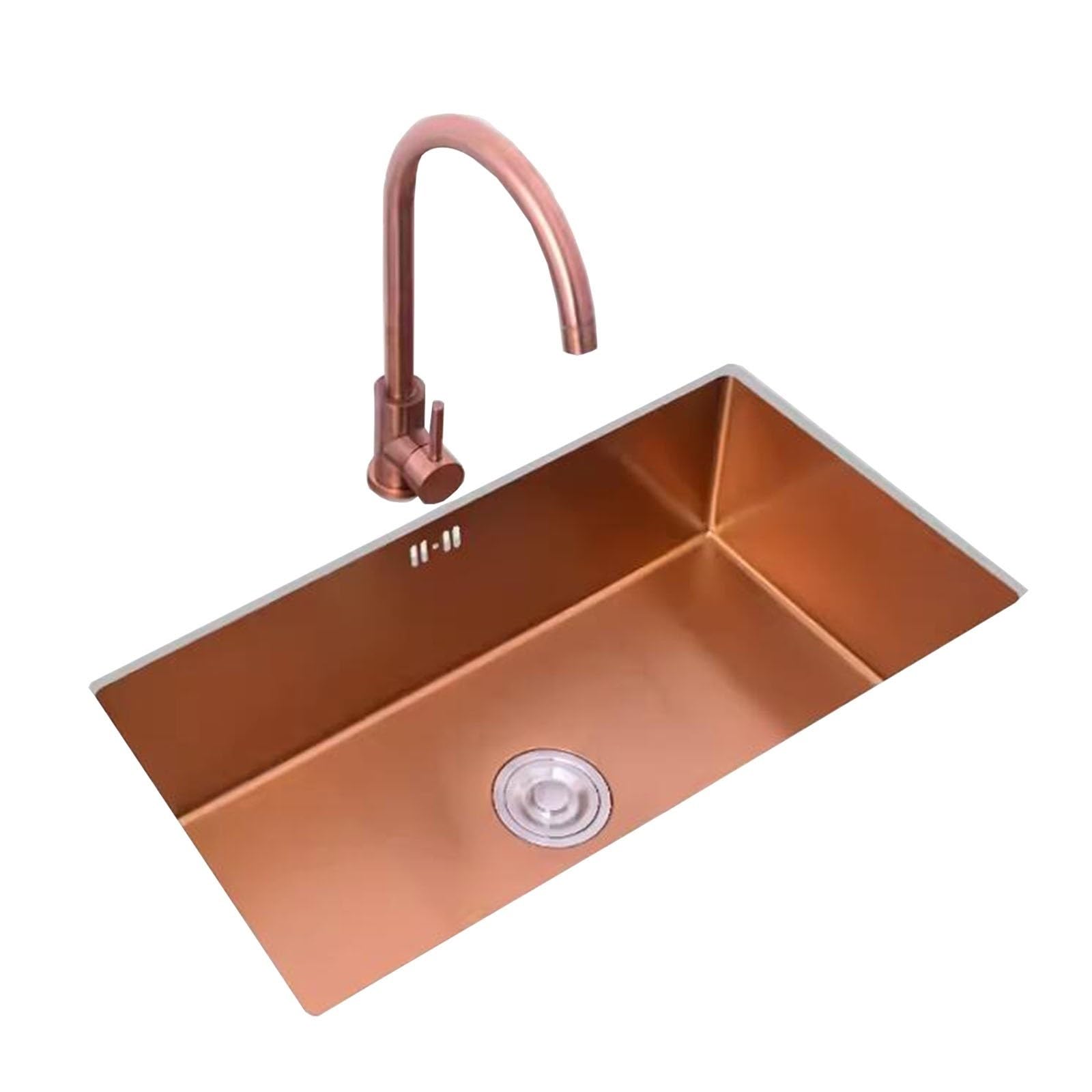 Fregadero De Cocina De Acero Inoxidable Con Grifo Y Desagüe. Diseño Moderno Y Minimalista. Para Instalación Empotrada O Bajo Encimera.(60 * 40 * 21cm)