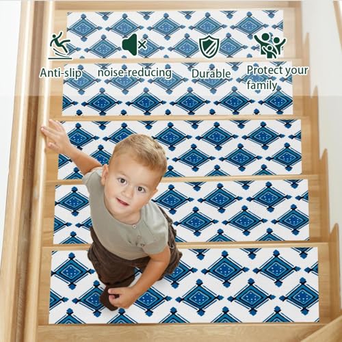 Alfombrillas de escalera que evitan resbalones en peldaños interiores 5