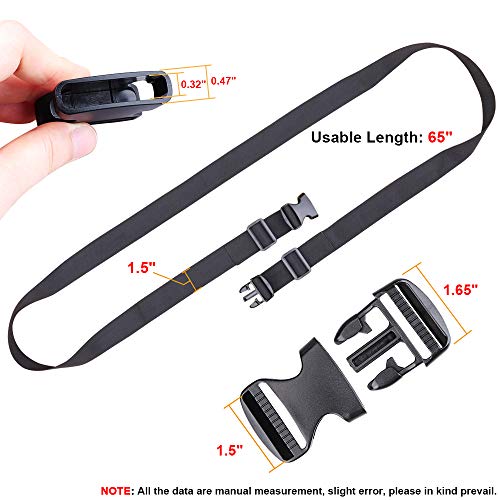 Magarrow 65" 1.5" Utility Straps With Buckle Adjustable, 4-Pack (Black (4-Pcs)) #TOP1