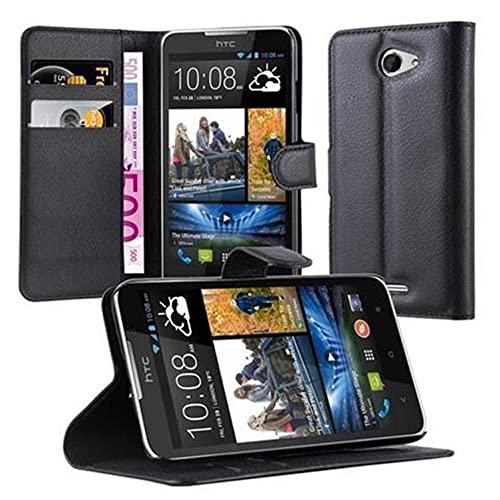 cadorabo Coque pour HTC Desire 516 en Noir DE Jais - Housse Protection avec Fermoire Magnétique, Stand Horizontal et Fente Carte - Portefeuille Etui Poche...