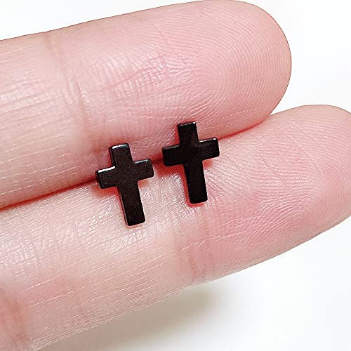 Unisex Simple Tiny Cross Stud Earrings Stainless Steel Body Piercing Jewelry Earrings3