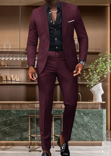 ORBITRAY Men's Wedding Tuxedo Suits Party Evening Suits Solid Colored 2 Piece Fashion Formal Workwear Standard Fit4