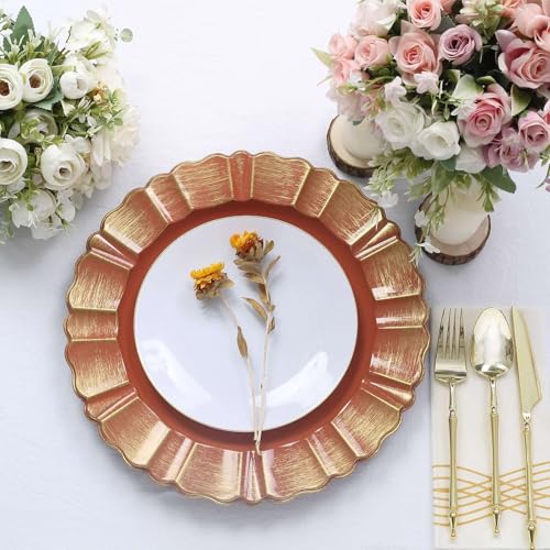 Set de 6 platos cargadores redondos terracota 13'' miniatura 2