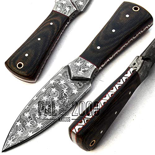 Damascus Knives Spider Web Pattern Blade - Handmade Damascus Knife With Sheath - Original Blade Design Pattern Wielded Damascus Steel Not Printed, Surface Manipulation, Etched Pattern Anti Rust 9726