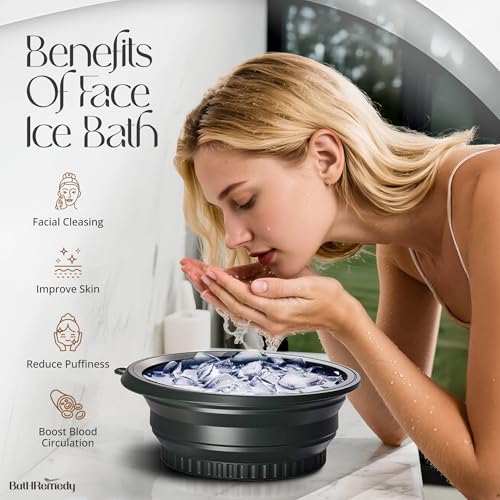 Image of Ice Face Bowl for Skin Care, Black | Foldable, Reusable, Cold Therapy, Portable