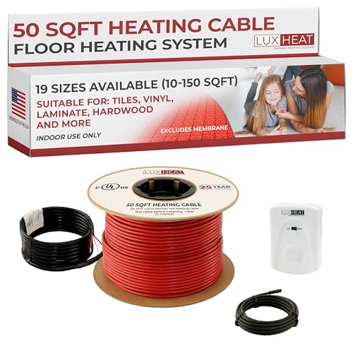 LuxHeat 50sqft Floor Heating Cable Kit 120V with Sensor