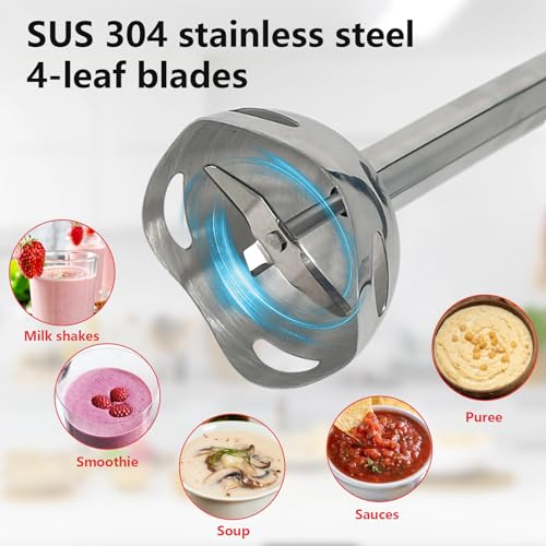 Image of Liebe&Lecker Immersion Hand Blender 300W Handheld Electric Stick Blender | 2 Speed Stainless Steel Handheld Blender, Small Soup Blender Smoothie Maker, Zero BPA Food Processor Kitchen Appliances