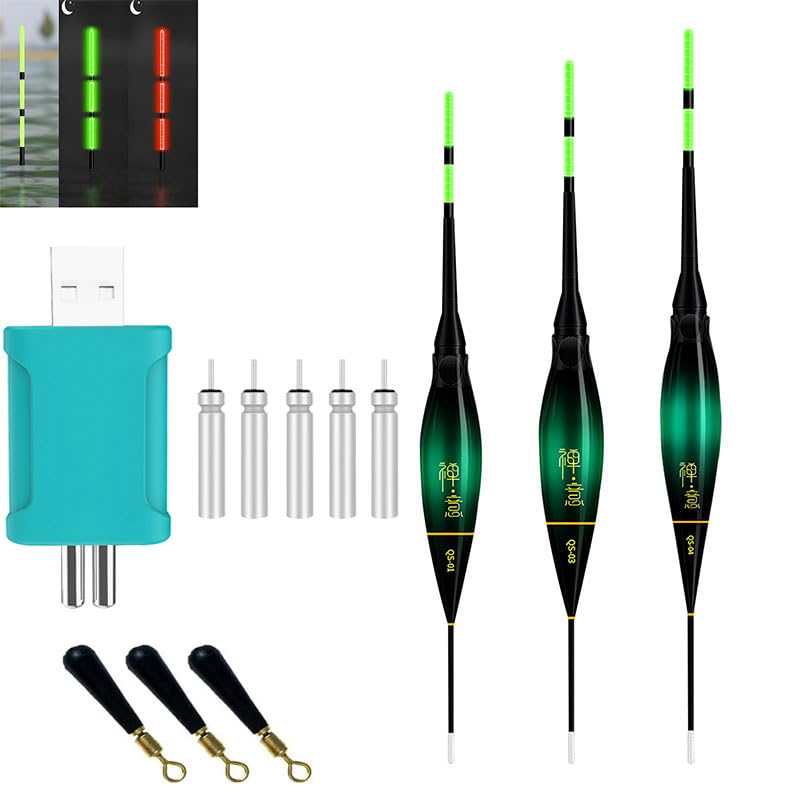 LED Angelposen Set Mit Bissanzeiger - Nachtangeln Mit Leuchtbojen