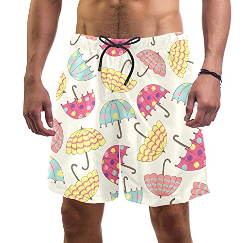 Maillots de bain hommes JDEZ à motifs de parapluie et short de plage