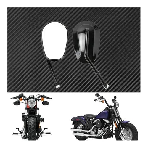Retrovisor moto negra custom para Harley Dyna Softail Sportster XL883 Bobber 2