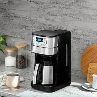 Cuisinart Automatic Grind & Brew 10-Cup Coffee Maker with Blade Grinder, Programmable Coffee Machine Glass Carafe with 1-4 Cup Setting, Brew Pause, Grind-Off Option, DGB-450NAS, Black/Stainless Steel