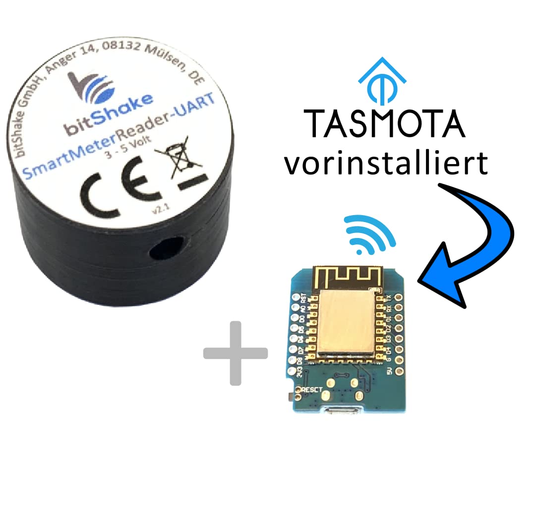 bitShake SmartMeterReader - WiFi Set | IR Lesekopf | TASMOTA vorinstalliert | WLAN | MQTT