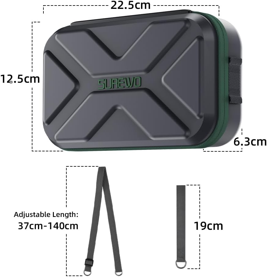 SUREWO Osmo Pocket 3 Case, Portable PU Storage Protective Bag for DJI Osmo Pocket 3 Standard kit and DJI Osmo Pocket 3 Power Expansion Combo Accessories (Grey) - Image 7