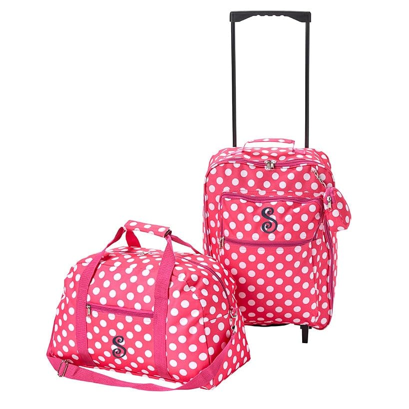 3-Pc. Kids' Monogram Luggage Sets - S - Polka Dots