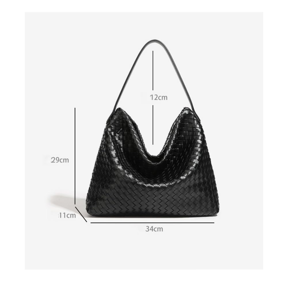 Generisch Borsa a tracolla da donna, morbida, oversize, casual, con manico superiore e tasca con cerniera