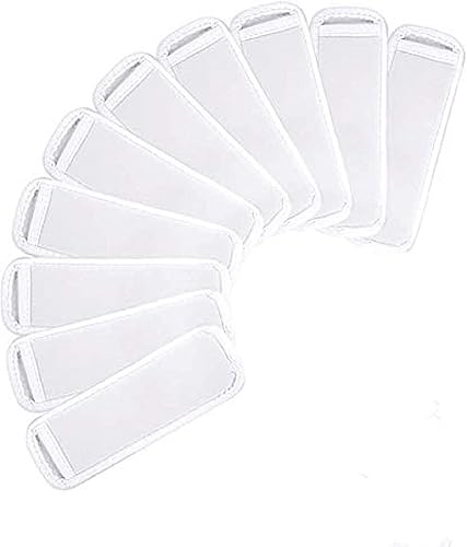 Paquete de 10 fundas aislantes de neopreno para popsicle, color blanco