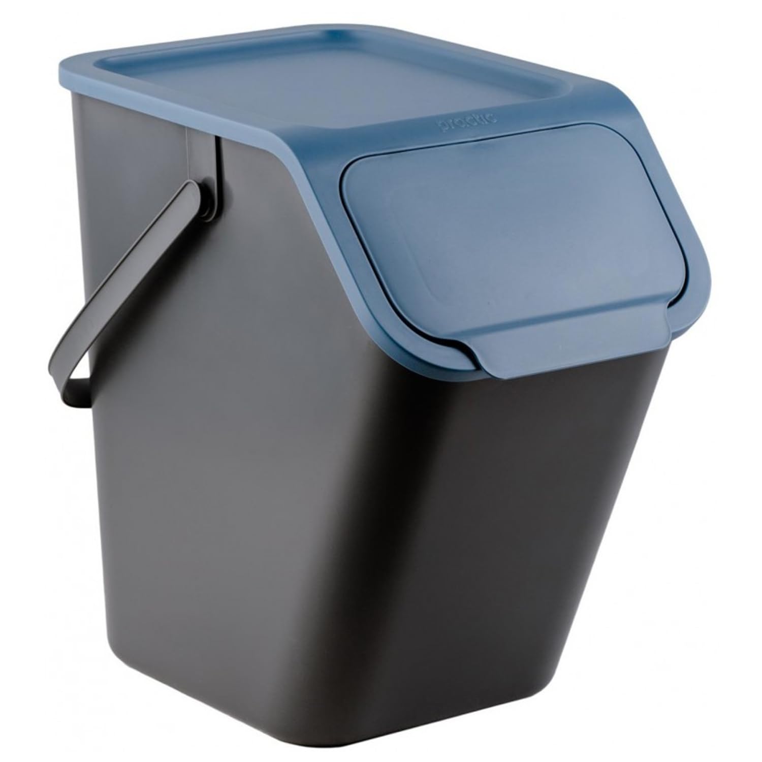 Practic Bini Lot de 3 poubelles, empilables, avec couvercle avec système de clic, système de tri sélectif des déchets de cuisine, 3 x 25 l