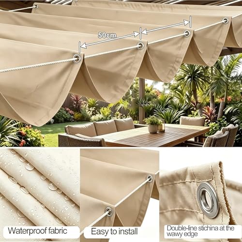 Voile d'ombrage avec œillets et corde 2.2x20 m protection solaire terrasse - 4