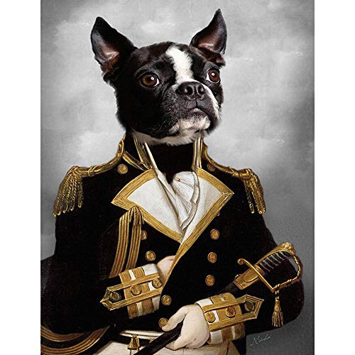 Vintage TêTe D'Animal Corps Humain Art Affiche DrôLe Animal Toile Tableau Peinture Cerf Chat Chien Portrait Affiche RéTro Murale Tableaux Decoration à La Maison...