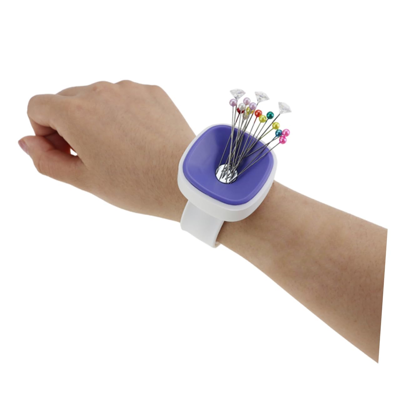 STOBOK 2 Sätze Handgelenk-magnetgehäuse Magnetisches Nadeletui Nähnadelhalter Für Das Handgelenk Handgemachtes Nähwerkzeug Nadelkissen Magnetisches Armband Magnethalter Gummi 3 Stück * 2