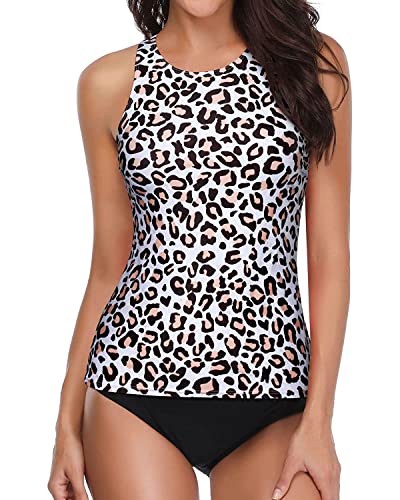 Image of Holipick Tankini Swimsuits for Women Two Piece High Neck Bathing Suit