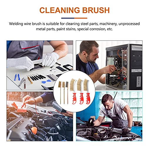 DOITOOL 6 stks Draad Borstels Rvs Borstel Handvat Scratch Tandenborstel Reiniging Lassen Slak en Roest - Image 8