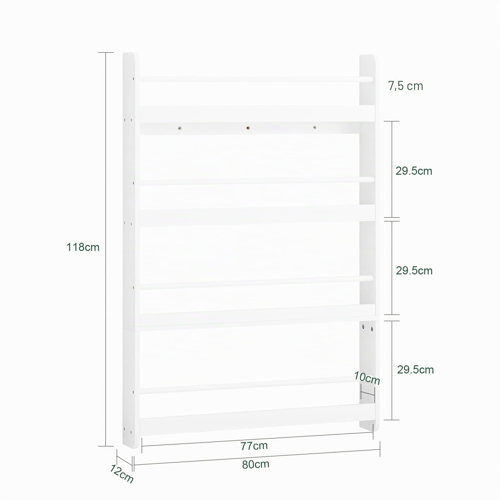 SoBuy Kinder Bücherregal Wandregal 80x118x12 cm für Kinderzimmer