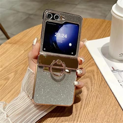 Coque Galaxy Z Flip 6 fine diamantée anti chute avec béquille