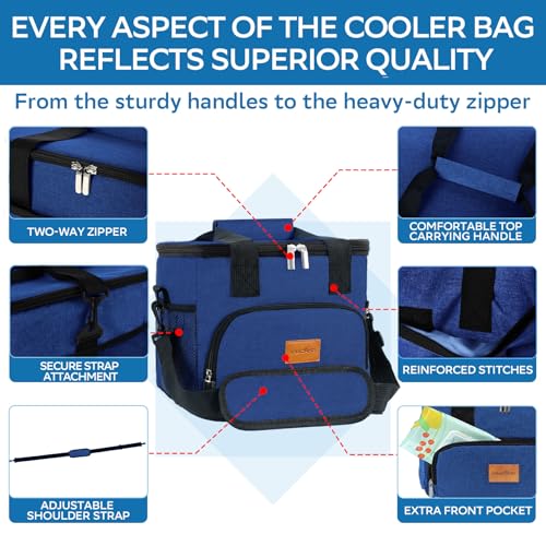 Image of Portable Soft Cooler Bag - 24 /60 Can Insulated Camping Cooler, Leakproof Collapsible Soft Sided Cooler for Drink, Suitable for Picnic, Beach, Outdoor, Lunch, Work, Ice Chest