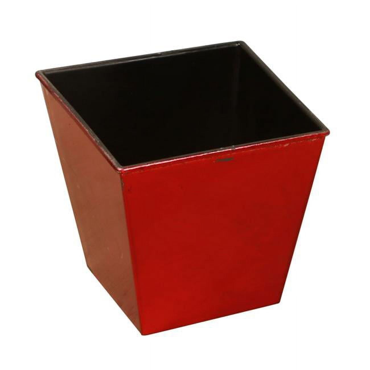 5.25 in. Square Planter with A Tapered Body - Shiny Red