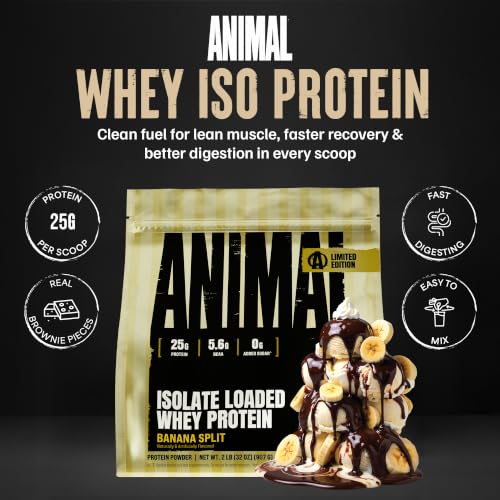 Image of Animal Whey Protein Isolate Powder | 25g Protein | Banana Split 2lb
