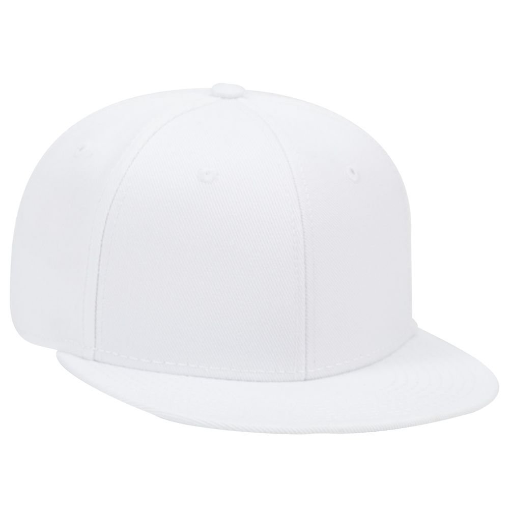 SNAP Wool Blend Twill Round Flat Visor 6 Panel Pro Style Snapback Hat