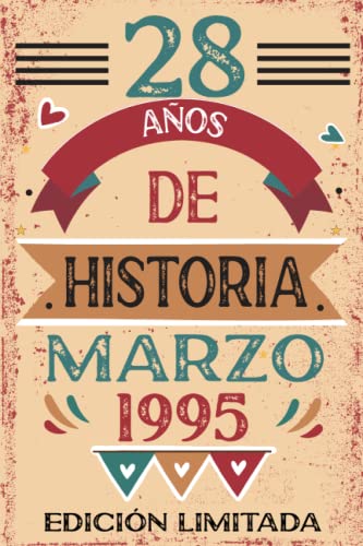 28 Años De Historia Marzo 1995: Libro de visitas, cuaderno, 110 páginas de felicitaciones, idea de regalo, regalo Para la esposa, novia, mujer, La madre
