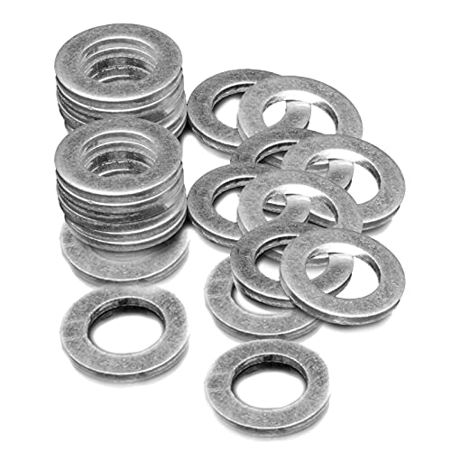 Cueclue 12Pcs Oil Drain Port Sealing Gasket Washer, Aluminum Engine Oil Drain Plug Sealing Gasket, 14Mm Replacement For Honda/Acura, Oem 94109-14000, Fits Most Popular Models 1973-2022 (Silver) #TOP20
