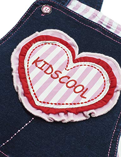 Image of Kidscool Space Baby Toddler Girls Soft Knitted Cotton Denim Cute Cartoon Overalls