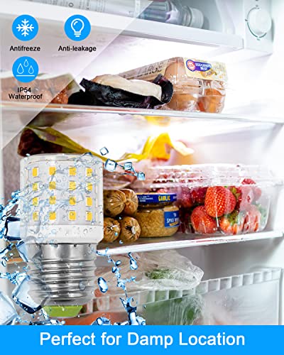 Zhenming Led Refrigerator Light Bulb 4W Replacement Ac100-265V 3.5W Refrigerator Bulb, E26 Medium Base Compact Bright Corn Lamp For Fridge Freezer Appliance Lighting, A15 Daylight White 5000K, 1 Pack #TOP4