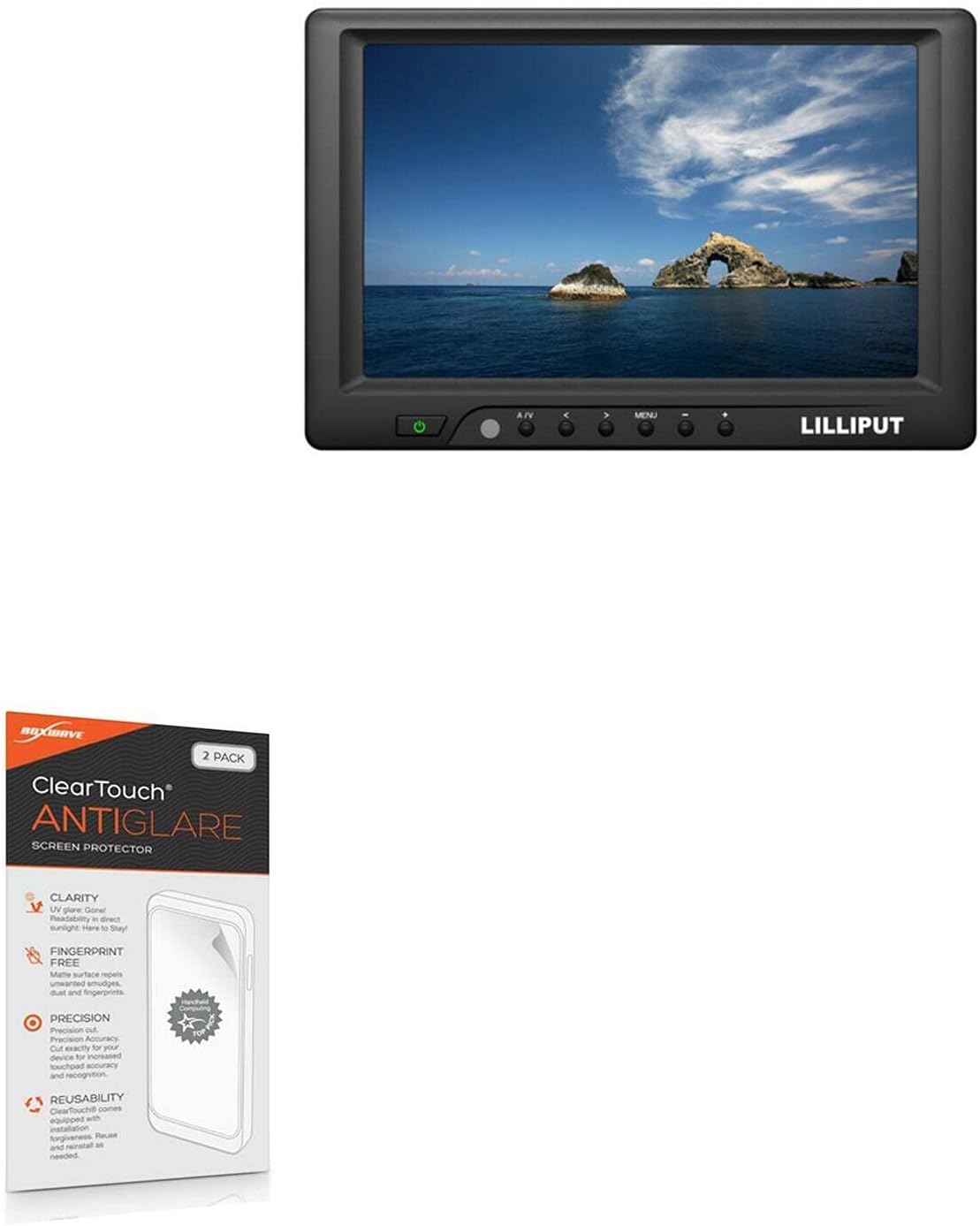 BoxWave Screen Protector Compatible with Lilliput 669GL-70NP/C - ClearTouch Anti-Glare (2-Pack), Anti-Fingerprint Matte Film Skin