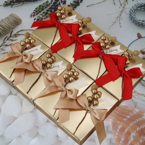 Boîte-cadeau de réception pour bébé et invités de mariage avec ruban satin - 8