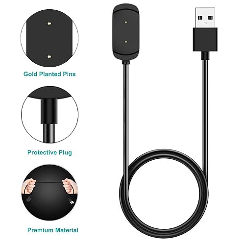 Miniatura 3 de Kissmart Cable de carga para Amazfit GTS GTR T-Rex, cable de carga con cable USB de 3.3 pies para reloj inteligente Amazfit GTS GTR T-Rex [3.3 pies]