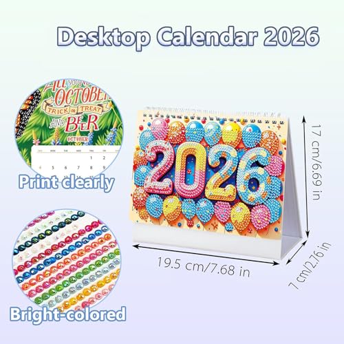 Calendario de escritorio 2026 dile adiós al desorden en la oficina con arte de diamantes 5