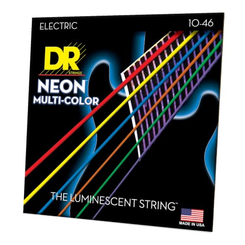 DR Strings HI-DEF NEON - Multi-Color Silver Plated/Nickel Plated Electric Guitar Strings...