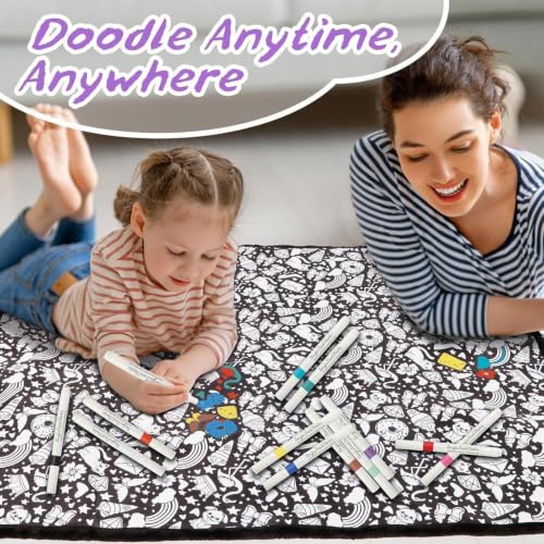 Couverture à colorier lavable avec 24 feutres pour lit et canapé - 6