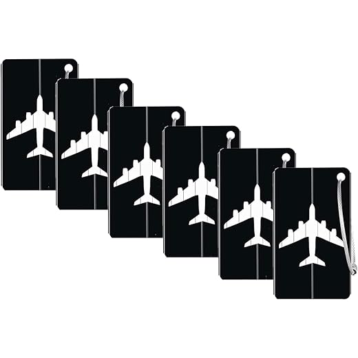 Metallic Luggage Tags Pack of 6