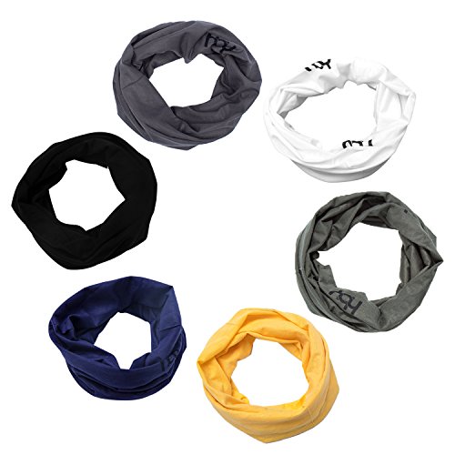6PCS Multifunctional Headwear Yoga Sports Stretchable Casual Headband Seamless Uv Solid Moisture Neck Gaiter Headwrap Mask Bandana Scarf Helmet Liner